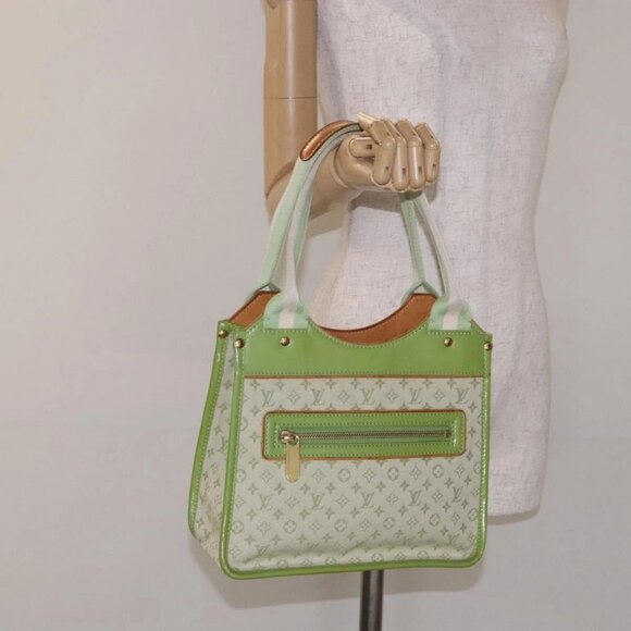 LOUIS VUITTON Monogram Mini Sac Catline Bag Almond Green M92931 LV Auth 132609 - Picture 14 of 16